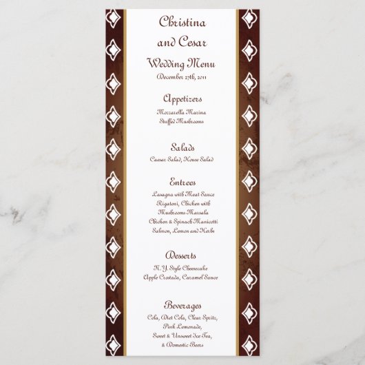 25 Menu Kaarten Deep Moroccan Brown (Voorkant)