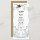 25 Menu Kaarten Formeel Vogelpaar Victoriaans (Voorkant / Achterkant)