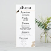 25 Menu Kaarten Formele Tortelduifjes Pigeon Due (Staand voorkant)