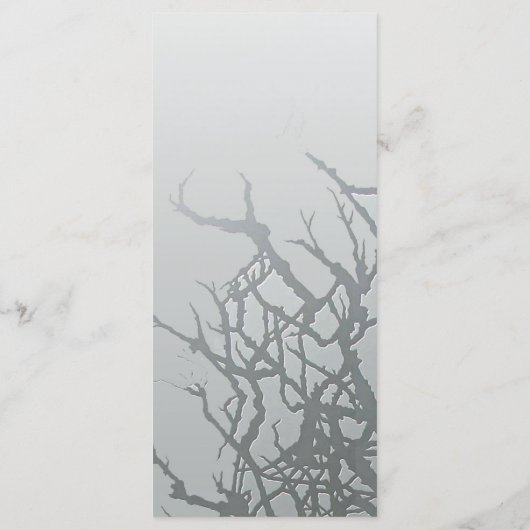 25 Menu Kaarten Frosted Glass Cracked Mirror Tree (Achterkant)