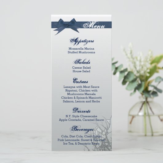 25 Menu Kaarten Frosted Glass Cracked Mirror Tree (Staand voorkant)