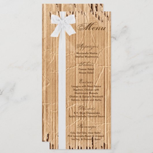 25 Menu Kaarten gescheurd karton gescheurd bewegen (Voorkant / Achterkant)