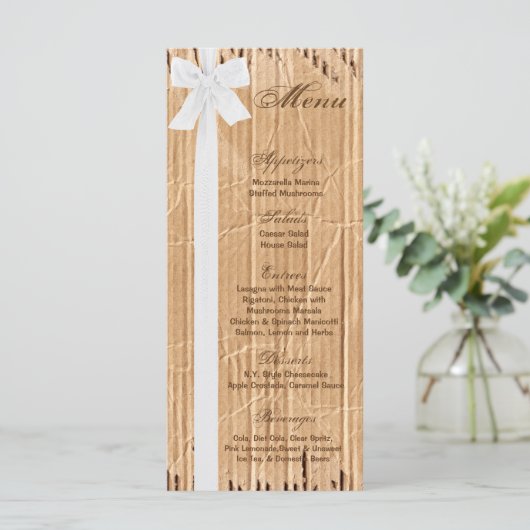 25 Menu Kaarten gescheurd karton gescheurd bewegen (Staand voorkant)