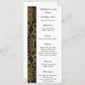 25 Menu Kaarten Goud en Zwart Damask (Voorkant / Achterkant)