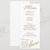 25 Menu Kaarten Goudfolie Glitter Liefde (Voorkant / Achterkant)