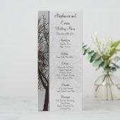 25 Menu Kaarten Grijs Winterbomen Sneeuwbloot (Staand voorkant)