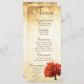 25 Menu Kaarten Herfst Autumn Tree Aged Paper  (Voorkant / Achterkant)
