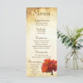 25 Menu Kaarten Herfst Autumn Tree Aged Paper  (Staand voorkant)