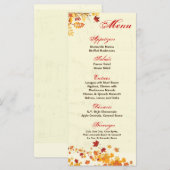 25 Menu Kaarten Herfst Breeze Autumn Leaves Foliag (Voorkant / Achterkant)