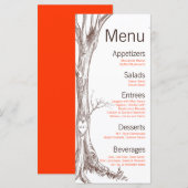25 Menu Kaarten Herfst Tree Initiaal Carvings Herf (Voorkant / Achterkant)