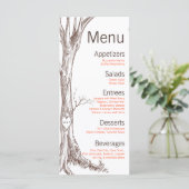 25 Menu Kaarten Herfst Tree Initiaal Carvings Herf (Staand voorkant)