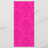 25 Menu Kaarten Hot Pink Black Damask Kant Print (Achterkant)