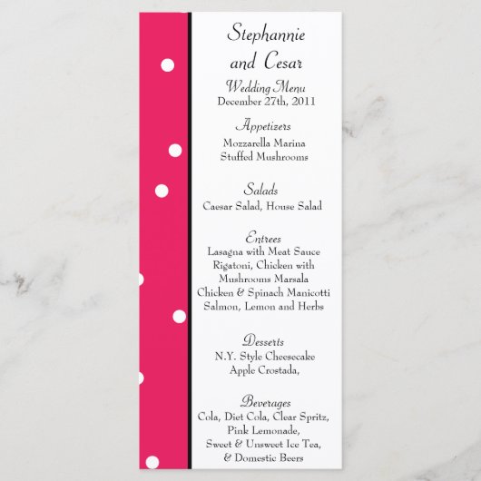 25 Menu Kaarten Hot Pink/Black Giraffe Liefde (Voorkant)