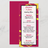 25 Menu Kaarten Hot Pink/Yellow Swirls Stippen (Voorkant / Achterkant)