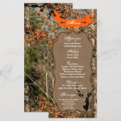 25 Menu Kaarten Jagen Herten Buck Head Camo (Voorkant / Achterkant)