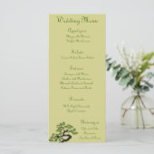 25 Menu Kaarten Japans Groen Bonsai Tree Olive Chi (Staand voorkant)