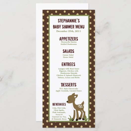 25 Menu-kaarten Kantelbaar Hollow Forest Woodland Menu (Voorkant / Achterkant)