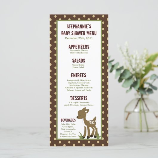 25 Menu-kaarten Kantelbaar Hollow Forest Woodland Menu (Staand voorkant)