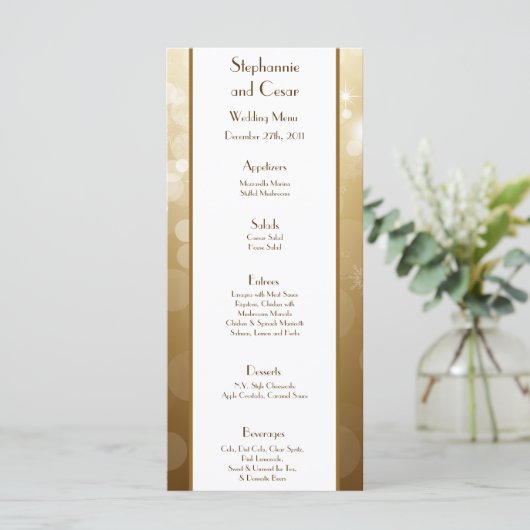 25 Menu Kaarten Kerst Kopervervaging (Staand voorkant)