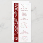 25 Menu Kaarten Kerst Rode Sneeuwvlokken (Voorkant / Achterkant)