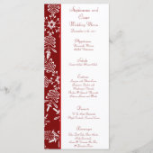 25 Menu Kaarten Kerst Rode Sneeuwvlokken (Voorkant)