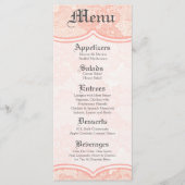 25 Menu Kaarten Land Koraal Kant Print Fabric Patt (Voorkant)