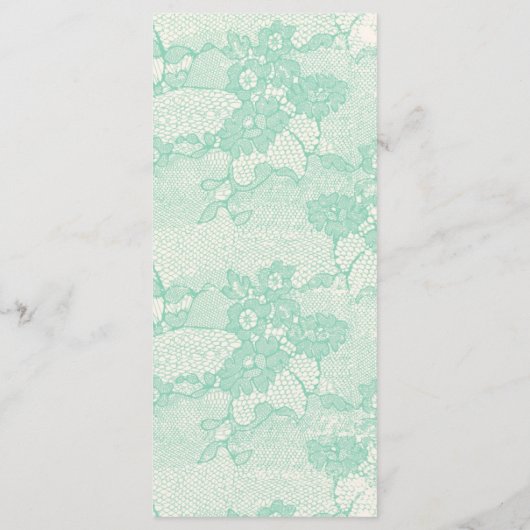 25 Menu Kaarten Land Mint Kant Print Fabric Patte (Achterkant)