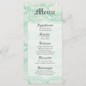 25 Menu Kaarten Land Mint Kant Print Fabric Patte (Voorkant / Achterkant)