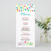 25 Menu Kaarten Love Lovers Fietsen Fietscarnaval (Staand voorkant)