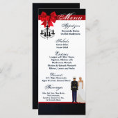 25 Menu Kaarten Marine Hispanic Uniform Groom Brid (Voorkant / Achterkant)