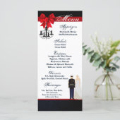 25 Menu Kaarten Marine Uniform Groom Bruid Jurk Bl (Staand voorkant)