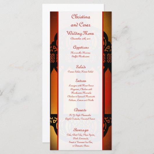 25 Menu Kaarten Marokkaanse Lantaarn (Voorkant / Achterkant)