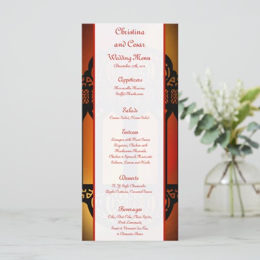 25 Menu Kaarten Marokkaanse Lantaarn (Staand voorkant)