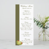 25 Menu Kaarten Martini Olijven Groene Strepen gri (Staand voorkant)