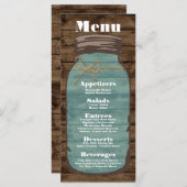 25 Menu Kaarten Mason Jar Barn Wood Country Rustic (Voorkant / Achterkant)