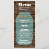 25 Menu Kaarten Mason Jar Barn Wood Country Rustic (Voorkant)