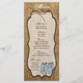 25 Menu Kaarten Mason Jar Burlap Country Rustic Po (Voorkant)