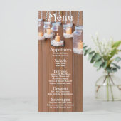 25 Menu Kaarten Mason Jar Candle Lights Night Yard (Staand voorkant)