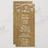 25 Menu Kaarten Mason Jar String Lights Burlap Pot (Voorkant / Achterkant)