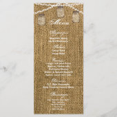 25 Menu Kaarten Mason Jar String Lights Burlap Pot (Voorkant)