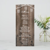 25 Menu Kaarten Mason Jar String Lights Schuur Hou (Staand voorkant)