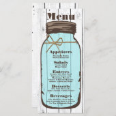 25 Menu Kaarten Mason Jar Wood Country Rustic (Voorkant / Achterkant)