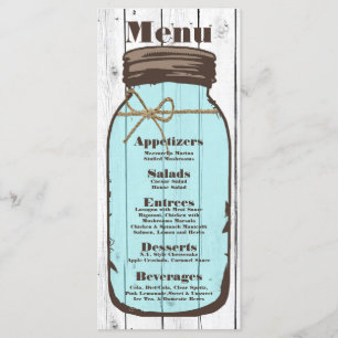 25 Menu Kaarten Mason Jar Wood Country Rustic