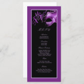 25 Menu Kaarten Mis XV Paarse Lila Zwarte Partij (Voorkant / Achterkant)