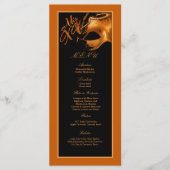 25 Menu Kaarten Mis XV Sinaasappel Black Party (Voorkant)