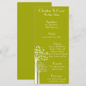 25 Menu Kaarten Modern Groen/Wit Bomen Wit limoen (Voorkant / Achterkant)