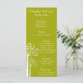 25 Menu Kaarten Modern Groen/Wit Bomen Wit limoen (Staand voorkant)
