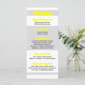 25 Menu Kaarten Modern Neon Stripe Yellow 80s Retr (Staand voorkant)