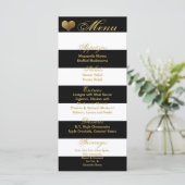 25 Menu Kaarten Modern Stripe Zwart Wit Contempora (Staand voorkant)