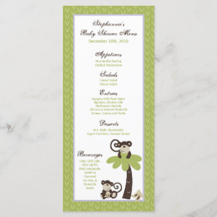 25 Menu Kaarten Monkey Time Zoo Animal